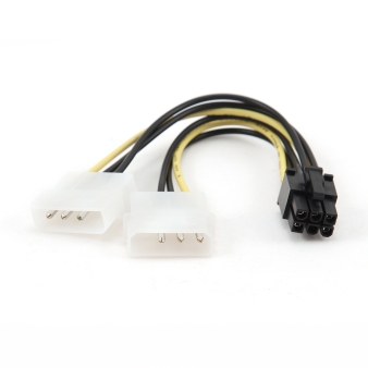 Internal power adapter cable for PCI express, 6 pin to Molex x 2 pcs