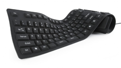 Flexible keyboard, USB, OTG adapter, black color, US layout