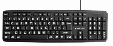Standardna tastatura sa VELIKIM slovima, američki raspored, crna