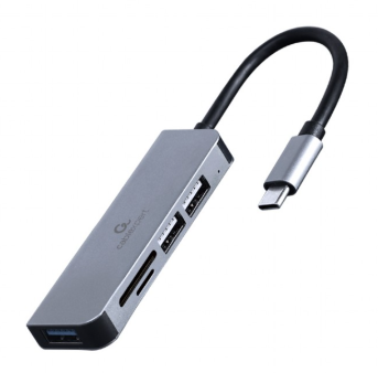 USB Type-C  hab, 3-porta+card readrer