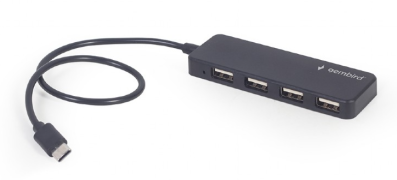 USB Type-C hub sa 4 porta, black, Gembird
