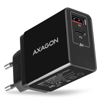 Axagon type-C + USB-A punjac za telefon 22W