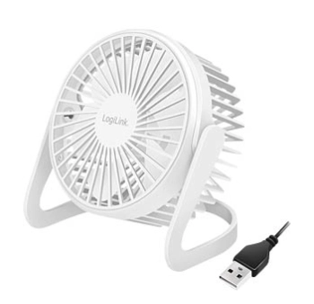 LogiLink USB stoni ventilator, tih, prečnik 15.24 cm, white UA0403